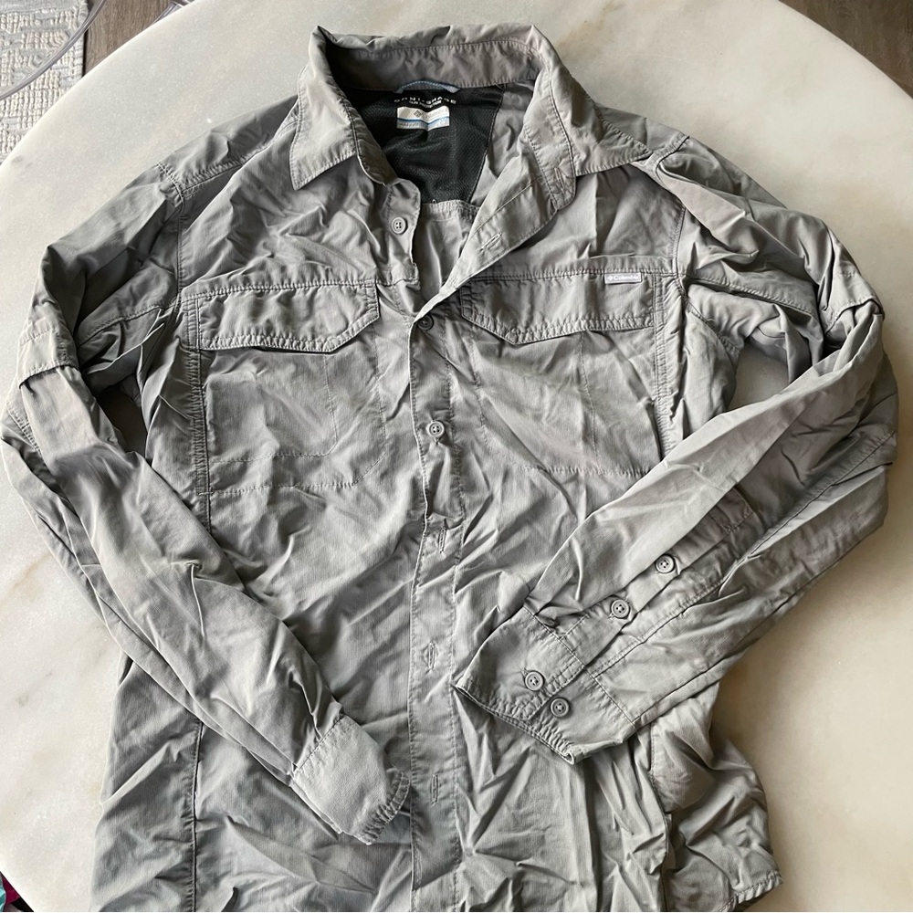 Columbia Light Gray Men’s Casual Button-Up Jacket size S